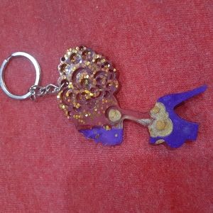 Swirly Afro Puff Keychain